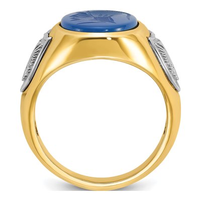 Men's 14K Two-Tone Gold Blue Agate Ring Mounting – view 2