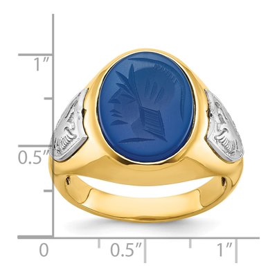 Men's 14K Two-Tone Gold Blue Agate Ring Mounting – view 3