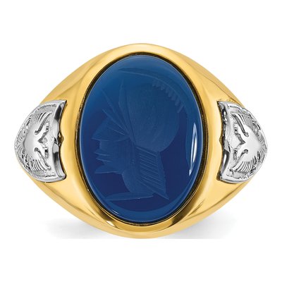 Men's 14K Two-Tone Gold Blue Agate Ring Mounting – view 6