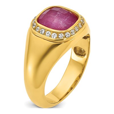 Men's 10K Yellow Gold Halo Ring Mounting – view 8