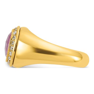 Men's 10K Yellow Gold 1/5 ct tw Ruby Diamond Ring – view 5