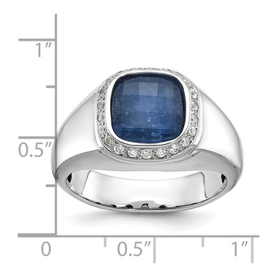 Men's 14K White Gold Sapphire Diamond Ring Mounting – view 3