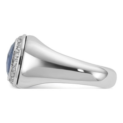 Men's 14K White Gold Sapphire Diamond Ring Mounting – view 5