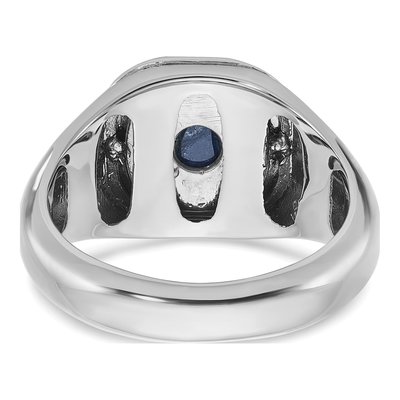 Men's 14K White Gold Sapphire Diamond Ring Mounting – view 7