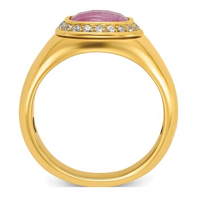 Men's 14K Yellow Gold Ruby Diamond Ring Mounting – view 2