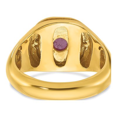 Men's 14K Yellow Gold Ruby Diamond Ring Mounting – view 7