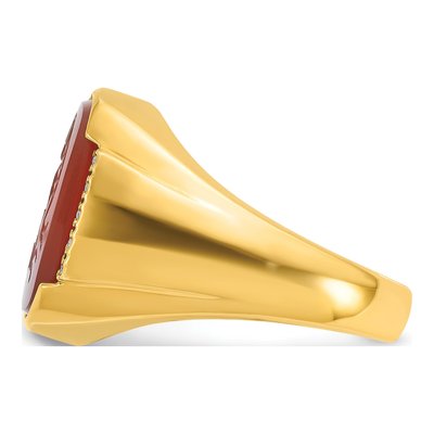 Men's 14K Yellow Gold Carnelian Diamond Ring Mounting – view 5