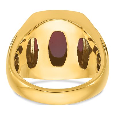 Men's 14K Yellow Gold Carnelian Diamond Ring Mounting – view 7