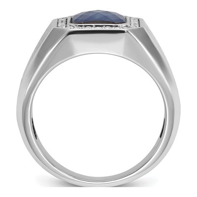 Men's 14K White Gold Sapphire Doublet Ring Mounting – view 2
