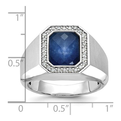 Men's 14K White Gold Sapphire Doublet Ring Mounting – view 3