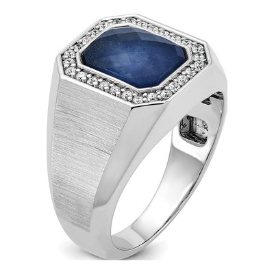 Men's 14K White Gold Sapphire Doublet Ring Mounting – view 8