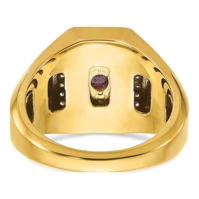 Men's 14K Yellow Gold 1/4 ct tw Ruby Diamond Ring – view 5