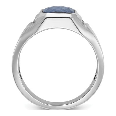 Men's 14K White Gold Sapphire Doublet Ring Mounting – view 2