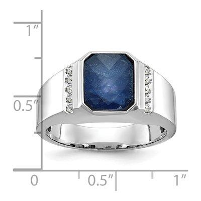 Men's 14K White Gold Sapphire Doublet Ring Mounting – view 3