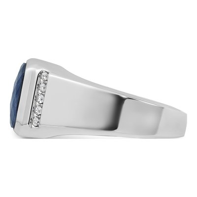 Men's 14K White Gold Sapphire Doublet Ring Mounting – view 5