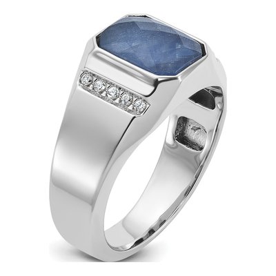 Men's 14K White Gold Sapphire Doublet Ring Mounting – view 8
