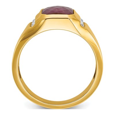Men's 14K Yellow Gold Octagon Diamond Ring Mounting – view 2
