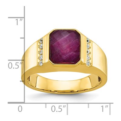 Men's 14K Yellow Gold Octagon Diamond Ring Mounting – view 3