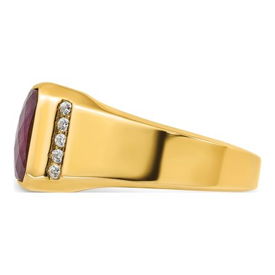 Men's 14K Yellow Gold Octagon Diamond Ring Mounting – view 5