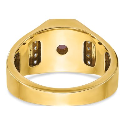 Men's 14K Yellow Gold Octagon Diamond Ring Mounting – view 7