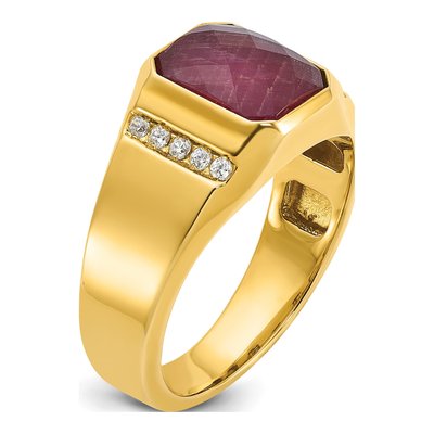 Men's 14K Yellow Gold Octagon Diamond Ring Mounting – view 8