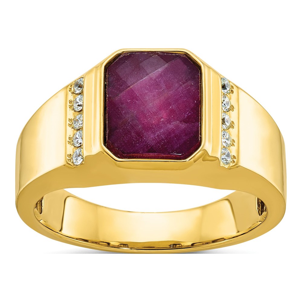 Men's 14K Yellow Gold Octagon Diamond Ring Mounting