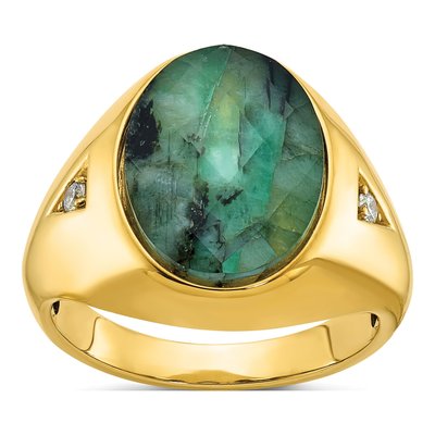 Men's 10K Yellow Gold Oval Ring Mounting