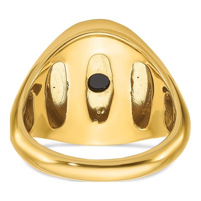 Men's 10K Yellow Gold 1/10 ct tw Onyx & Diamond Oval Ring – view 7