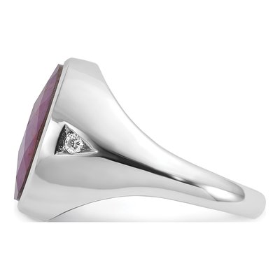 Men's 14K White Gold Ruby Doublet Diamond Ring Mounting – view 5