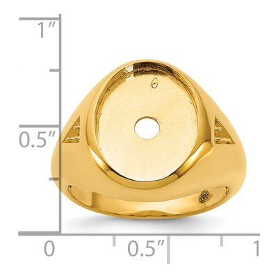 Men's 14K Yellow Gold Oval Ring Mounting – view 3