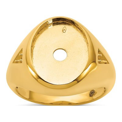Men's 14K Yellow Gold Oval Ring Mounting