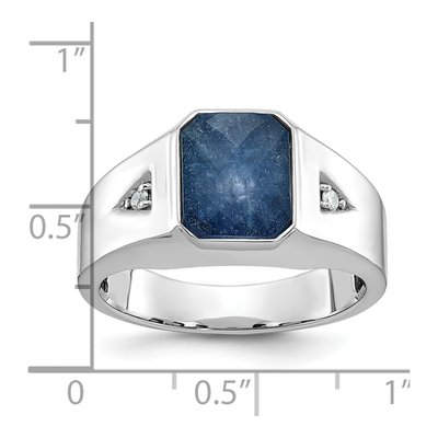 Men's 10K White Gold Sapphire Doublet Ring Mounting – view 3