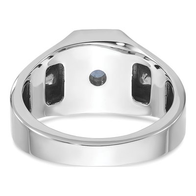 Men's 10K White Gold Sapphire Doublet Ring Mounting – view 7
