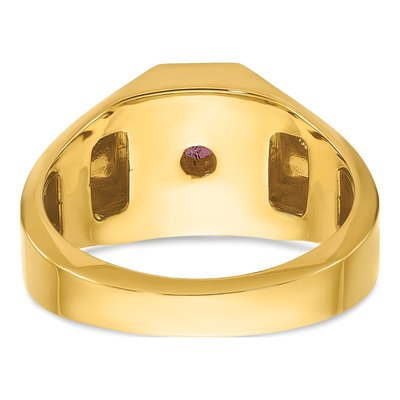 Men's 10K Yellow Gold Ruby Doublet Diamond Ring Mounting – view 7