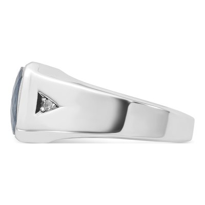 Men's 14K White Gold Sapphire Doublet Diamond Ring Mounting – view 5