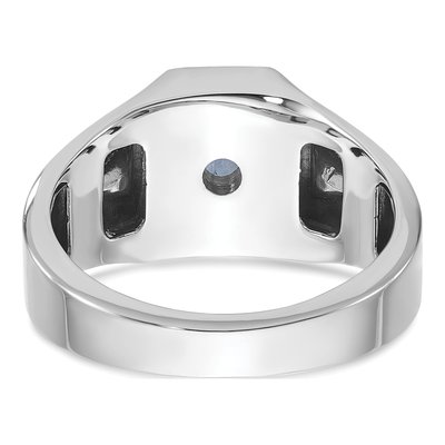Men's 14K White Gold Sapphire Doublet Diamond Ring Mounting – view 7