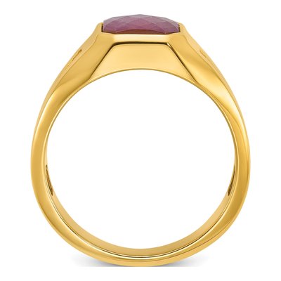 Men's 14K Yellow Gold Octagon Diamond Ring Mounting – view 2