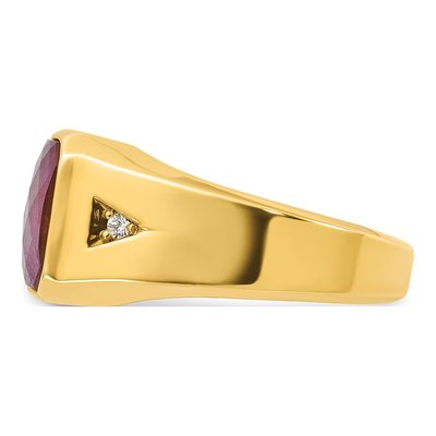 Men's 14K Yellow Gold Octagon Diamond Ring Mounting – view 3
