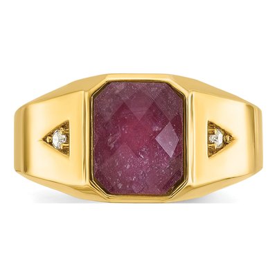 Men's 14K Yellow Gold Octagon Diamond Ring Mounting – view 4