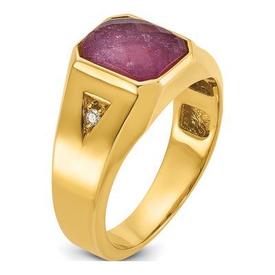Men's 14K Yellow Gold Octagon Diamond Ring Mounting – view 6