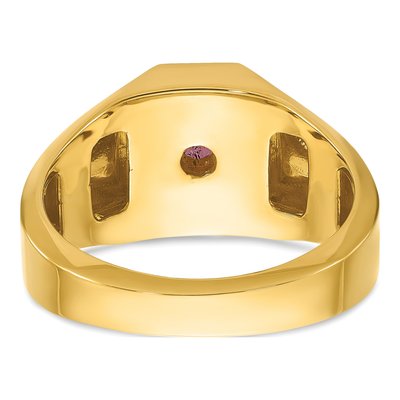 Men's 14K Yellow Gold 1/20 ct tw Diamond Doublet Ring – view 7