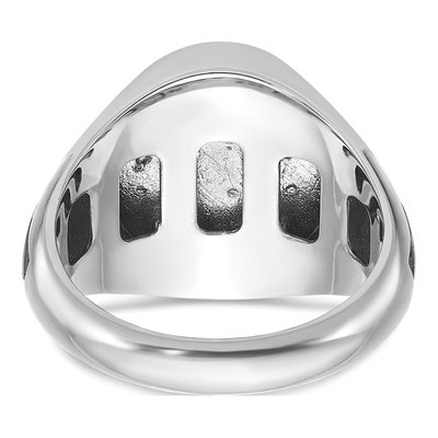 Men's 14K White Gold Oval Blue Agate Ring Mounting – view 7