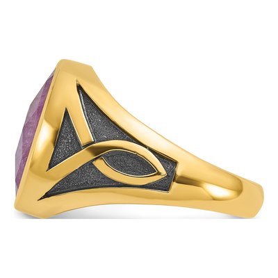 Men's 14K Yellow Gold Ruby Doublet Ring Mounting – view 5
