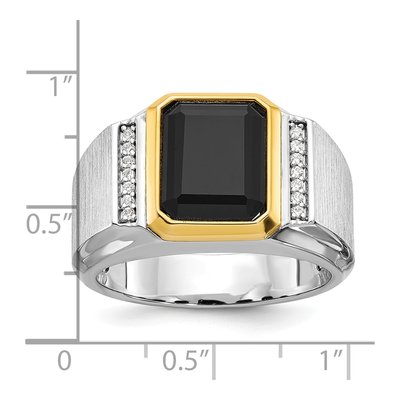 Men's 10K Two-Tone Gold Onyx Diamond Ring Mounting – view 2