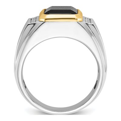 Men's 14K Two-Tone Gold Onyx Diamond Ring Mounting – view 2