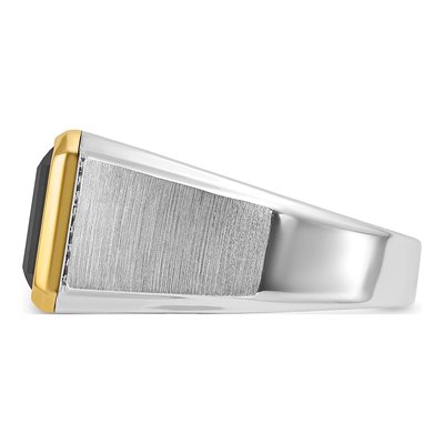 Men's 14K Two-Tone Gold Onyx Diamond Ring Mounting – view 5