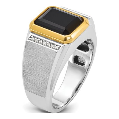 Men's 14K Two-Tone Gold Onyx Diamond Ring Mounting – view 8