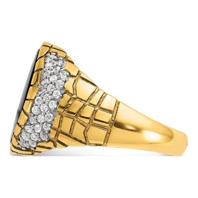 Men's 14K Yellow Gold Onyx Diamond Ring Mounting – view 5