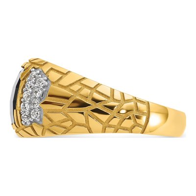 Men's 14K Yellow Gold Onyx Diamond Ring Mounting – view 5
