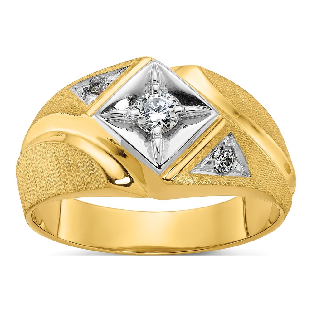 Men's 10K Two-Tone Gold Holds Round Ring Mounting